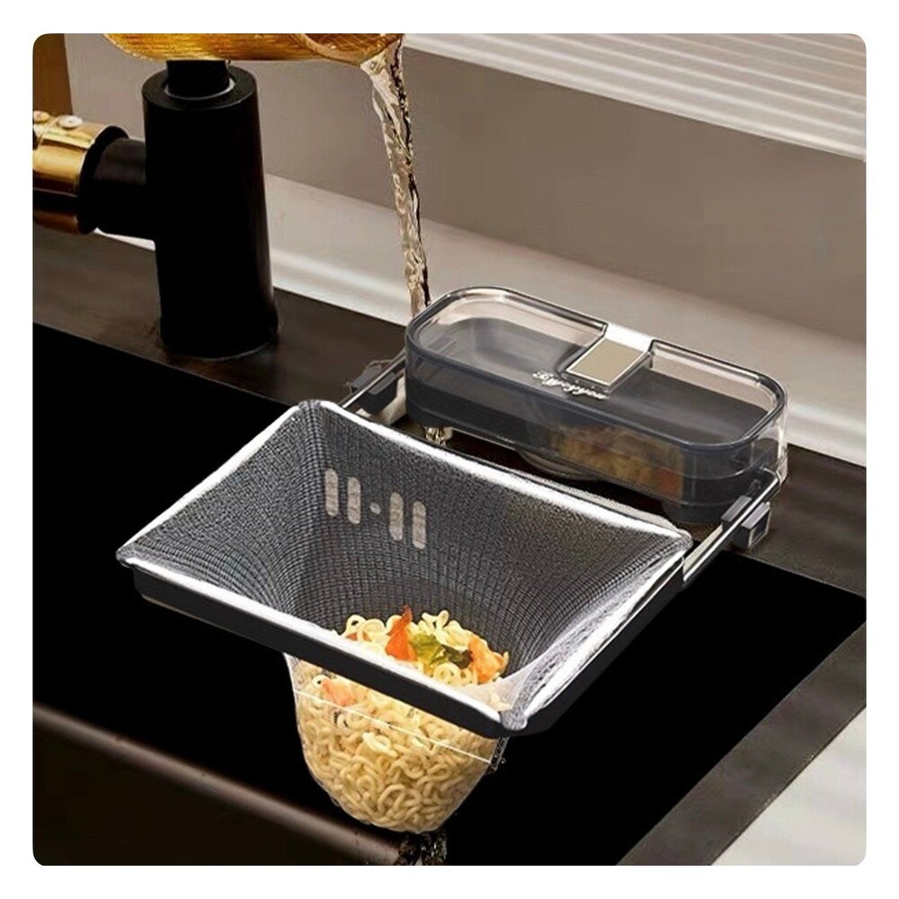 New, Suction Cup Kitchen Sink Filter Rack, Foldable Food Catcher